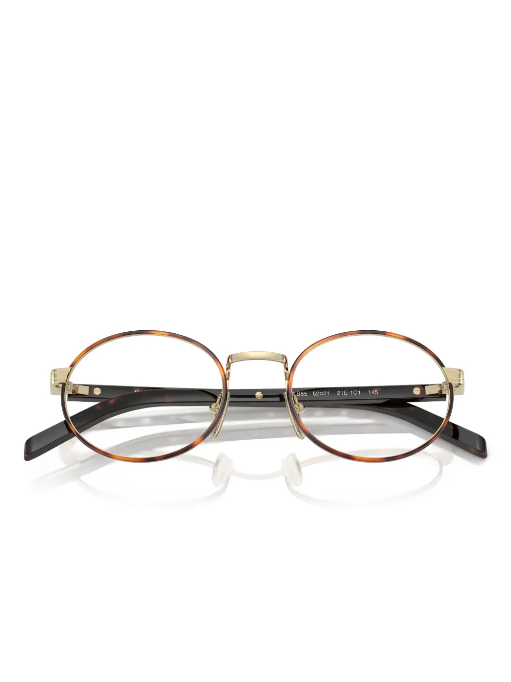 Prada Womens Brown Pr B55v Oval-frame Metal Optical Glasses In Multi