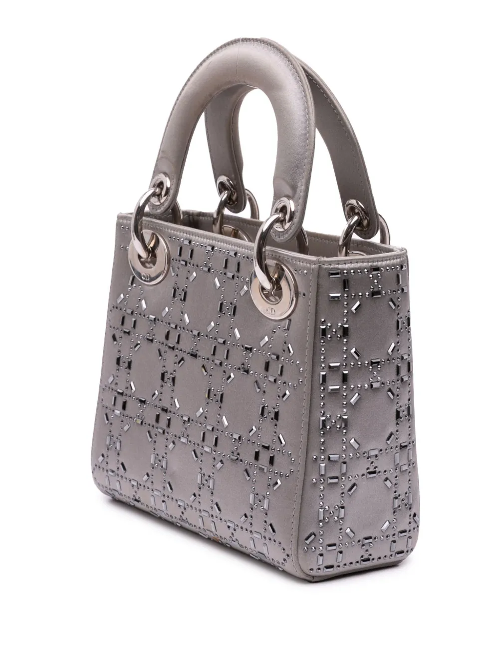 Christian Dior Pre-Owned 2018 Mini Satin Cannage Crystal Lady Dior satchel | Pre-Owned | Image 2