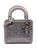 Christian Dior Pre-Owned 2018 Mini Satin Cannage Crystal Lady Dior satchel - Grey