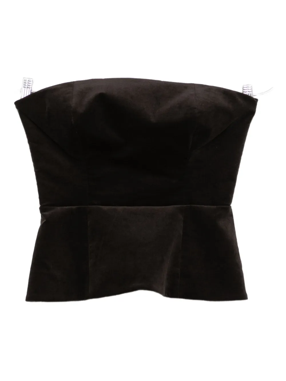 P.a.r.o.s.h Velvet Peplum Top In Brown