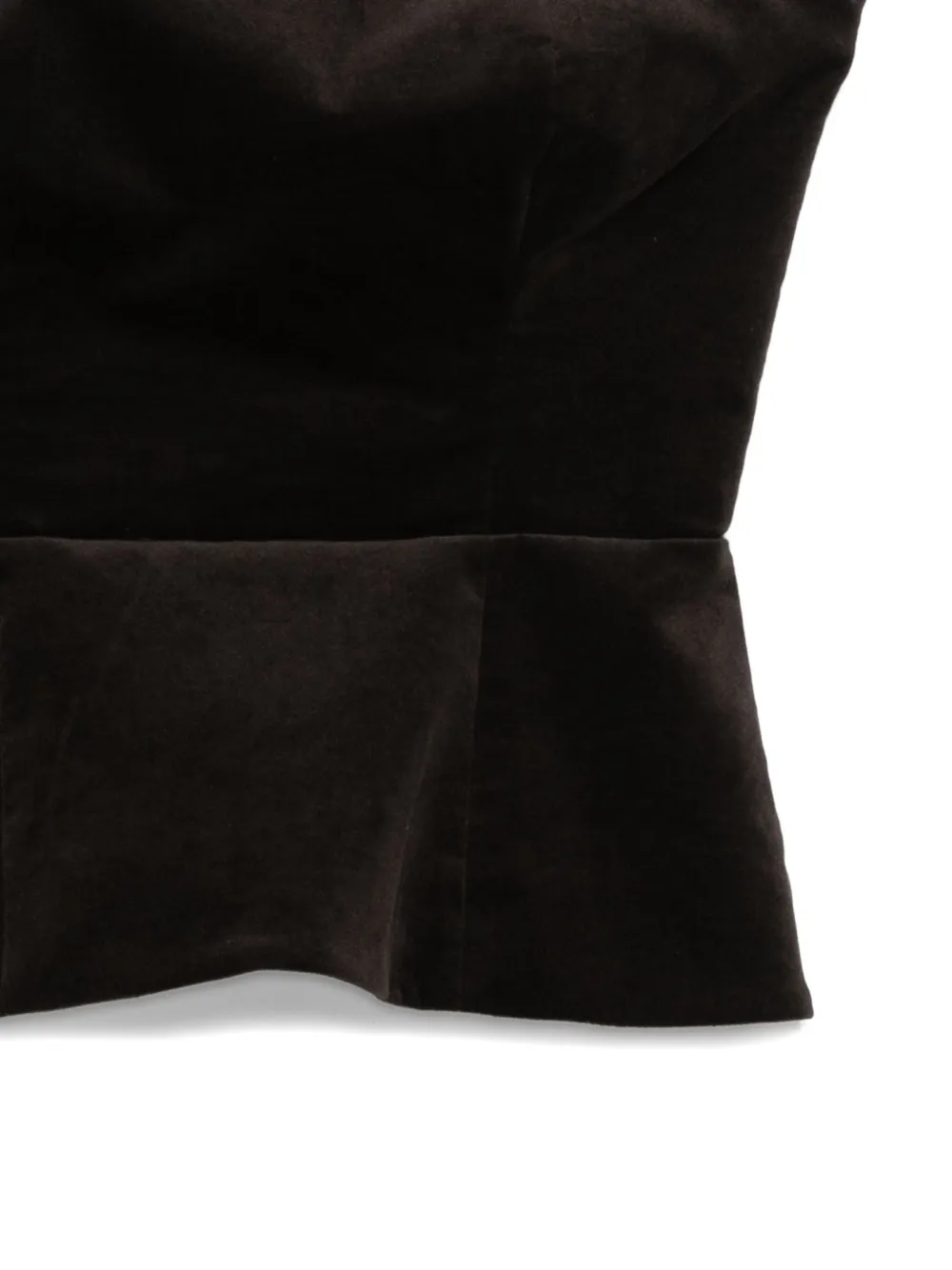 P.a.r.o.s.h Velvet Peplum Top In Brown