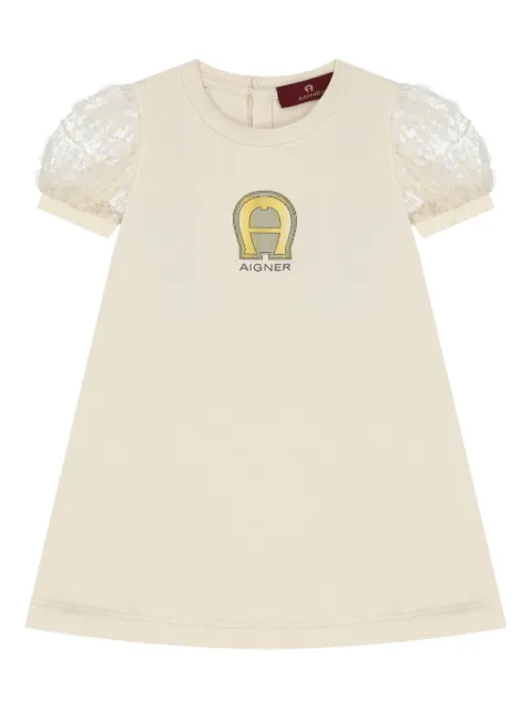 Aigner Kids vestido con mangas farol