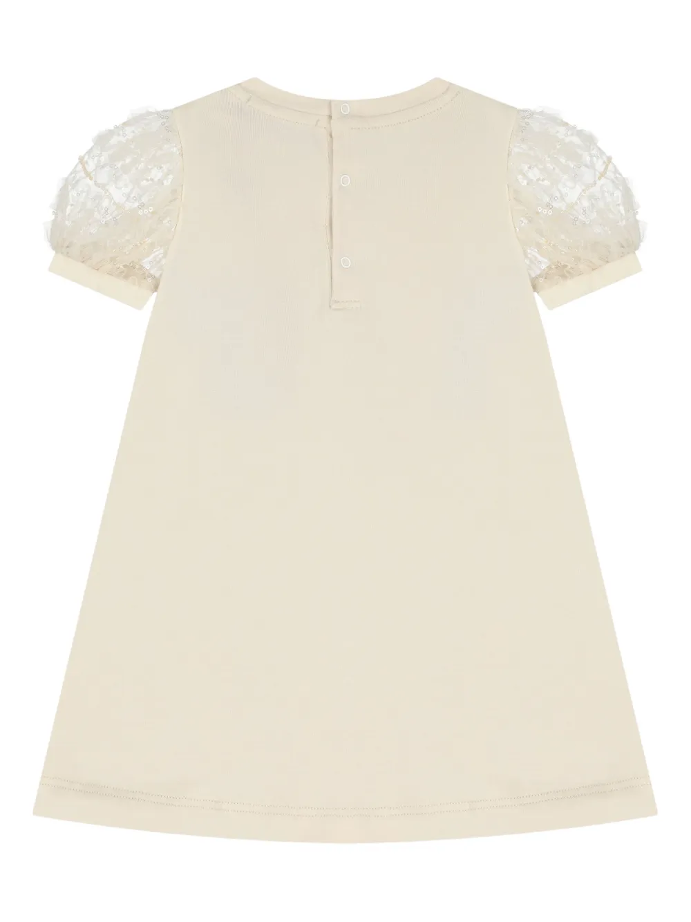 Aigner Kids Jurk met pofmouwen - Beige