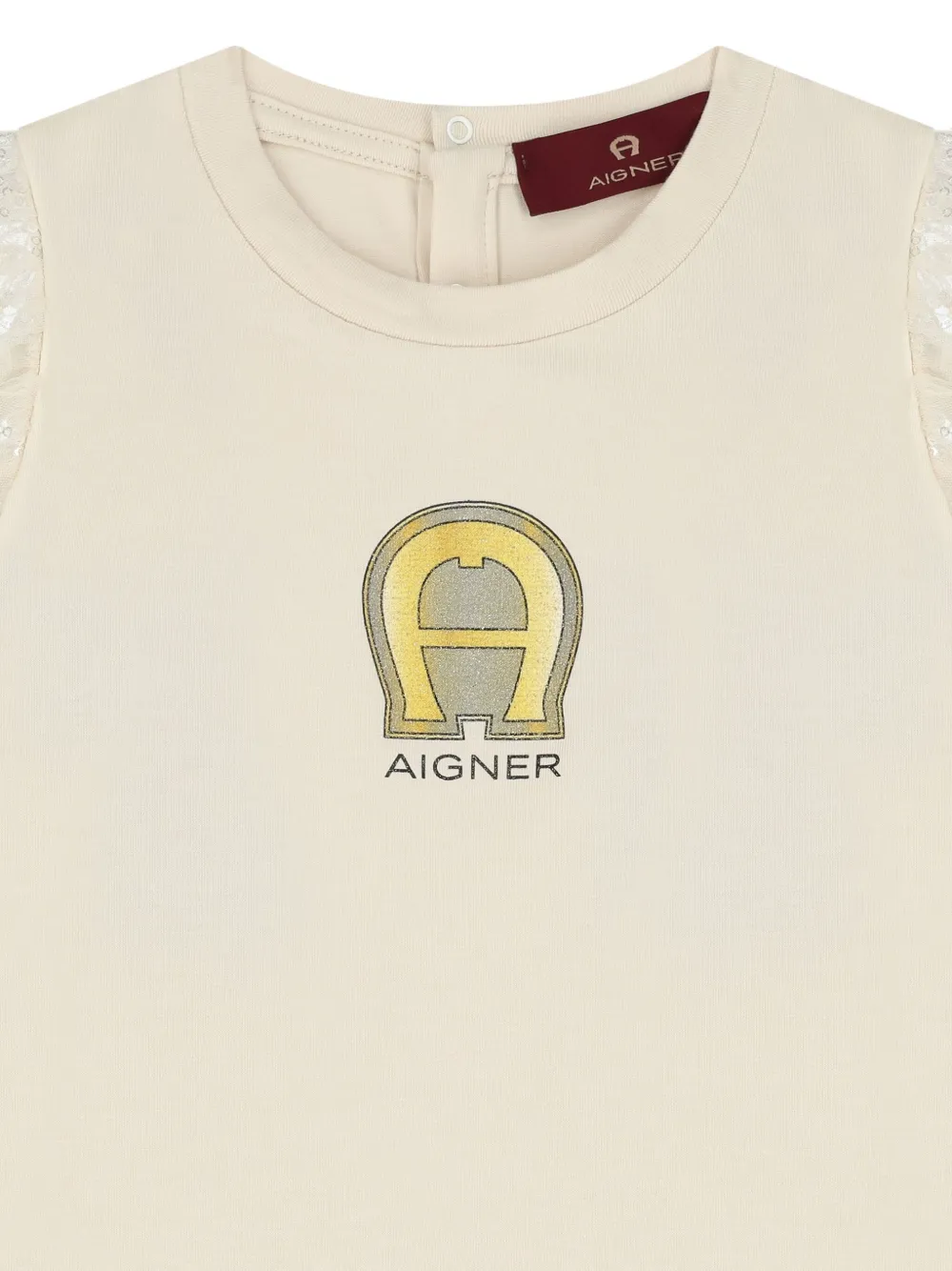 Aigner Kids Jurk met pofmouwen Beige