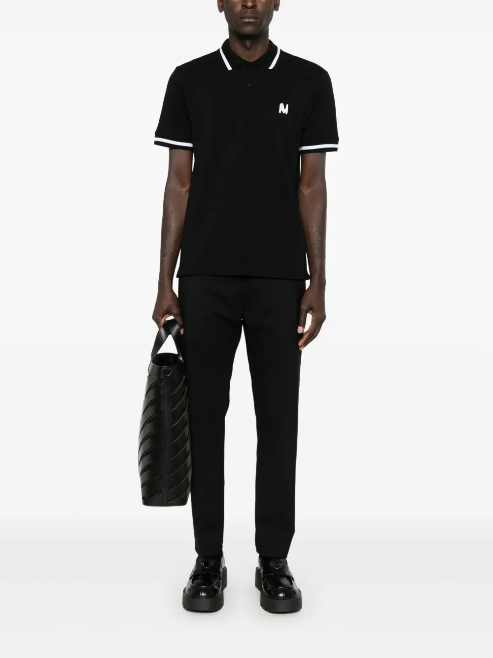 MSGM Poloshirt met geborduurd logo - Zwart