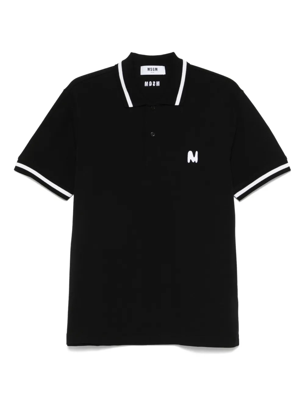 MSGM playera tipo polo con logo bordado | negro | Image 1