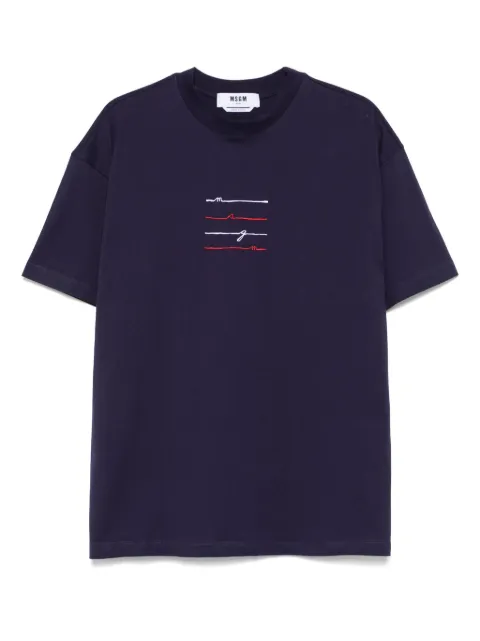 MSGM logo-embroidered jersey T-shirt