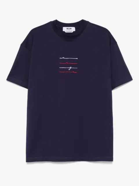 MSGM logo-embroidered jersey T-shirt