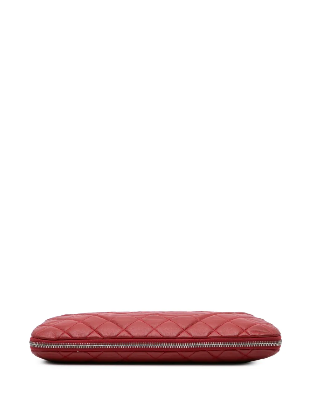 Pre-owned Chanel 2011 Quilted Caviar Expandable Zip Around Tote Bag In Red