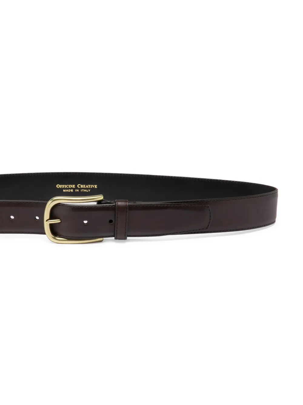 Officine Creative Leren riem met goudkleurige gesp Bruin