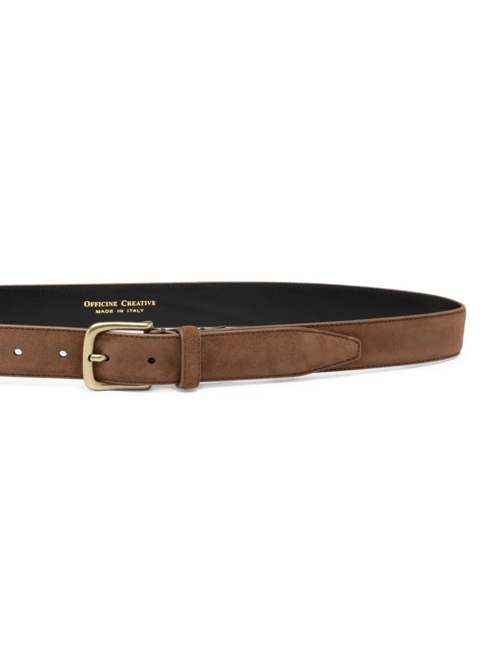Officine Creative Klassieke suède leren riem Bruin