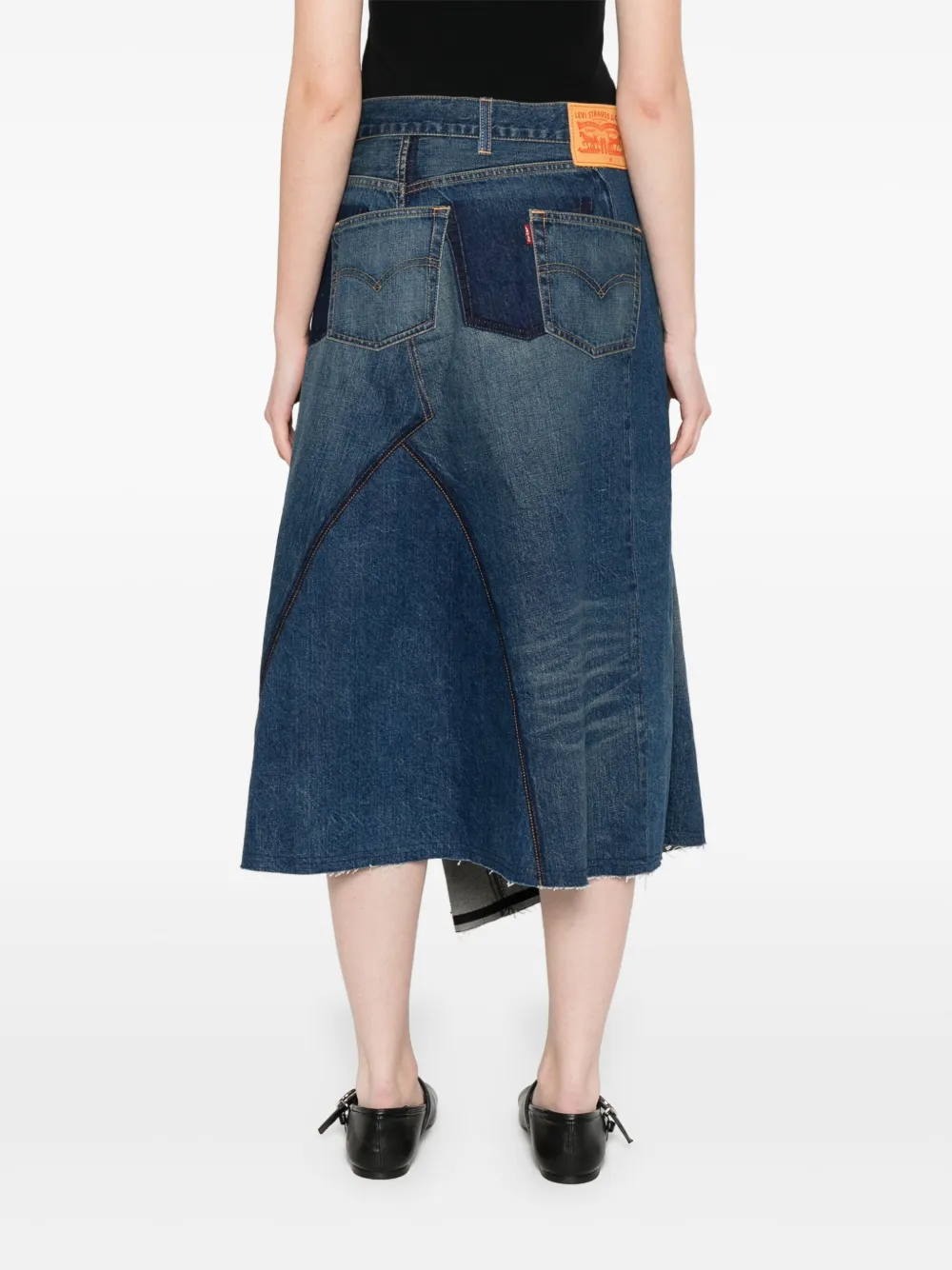 Junya Watanabe x Levi's denim midi-rok Blauw