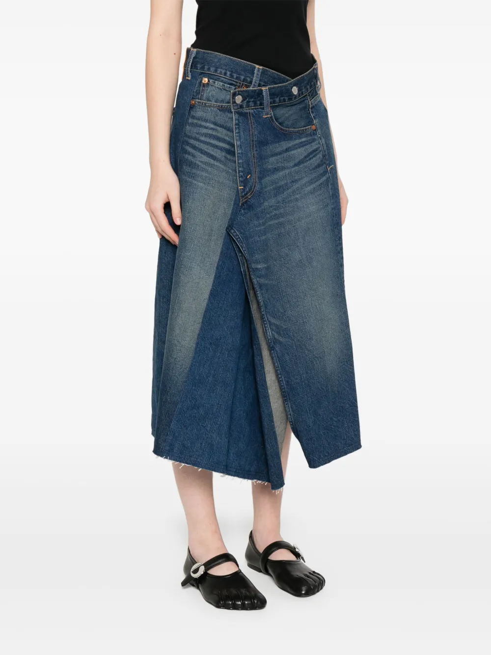 Junya Watanabe x Levi's denim midi-rok Blauw