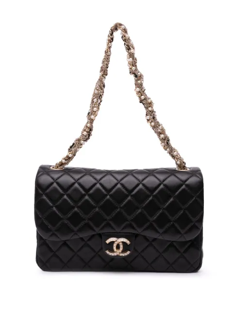 CHANEL Pre-Owned bolsa de hombro Westminster Flap mediana de piel de cordero con perlas 2014-2015