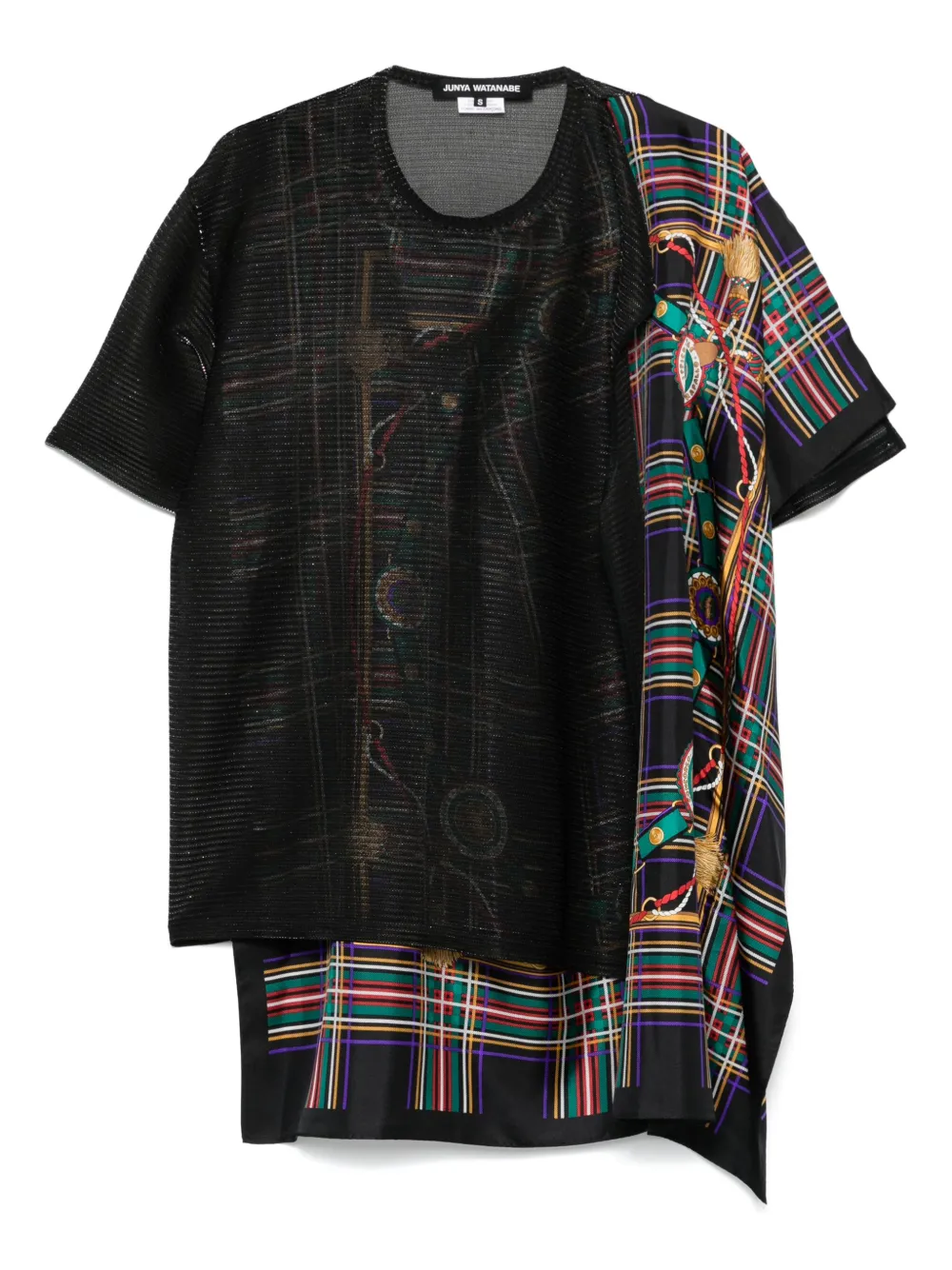 Junya Watanabe T-shirt met lurex detail Zwart