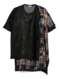 Junya Watanabe lurex-detailed T-shirt - Black