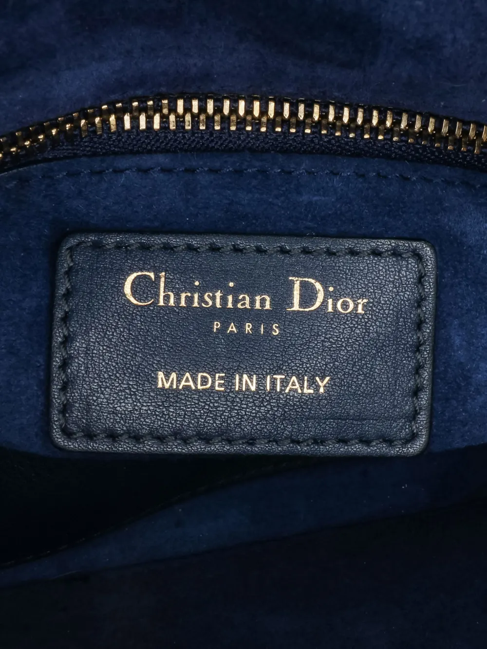 Pre-owned Dior 2017 Mini Lambskin Cannage Studded Supple Lady Satchel In Blue