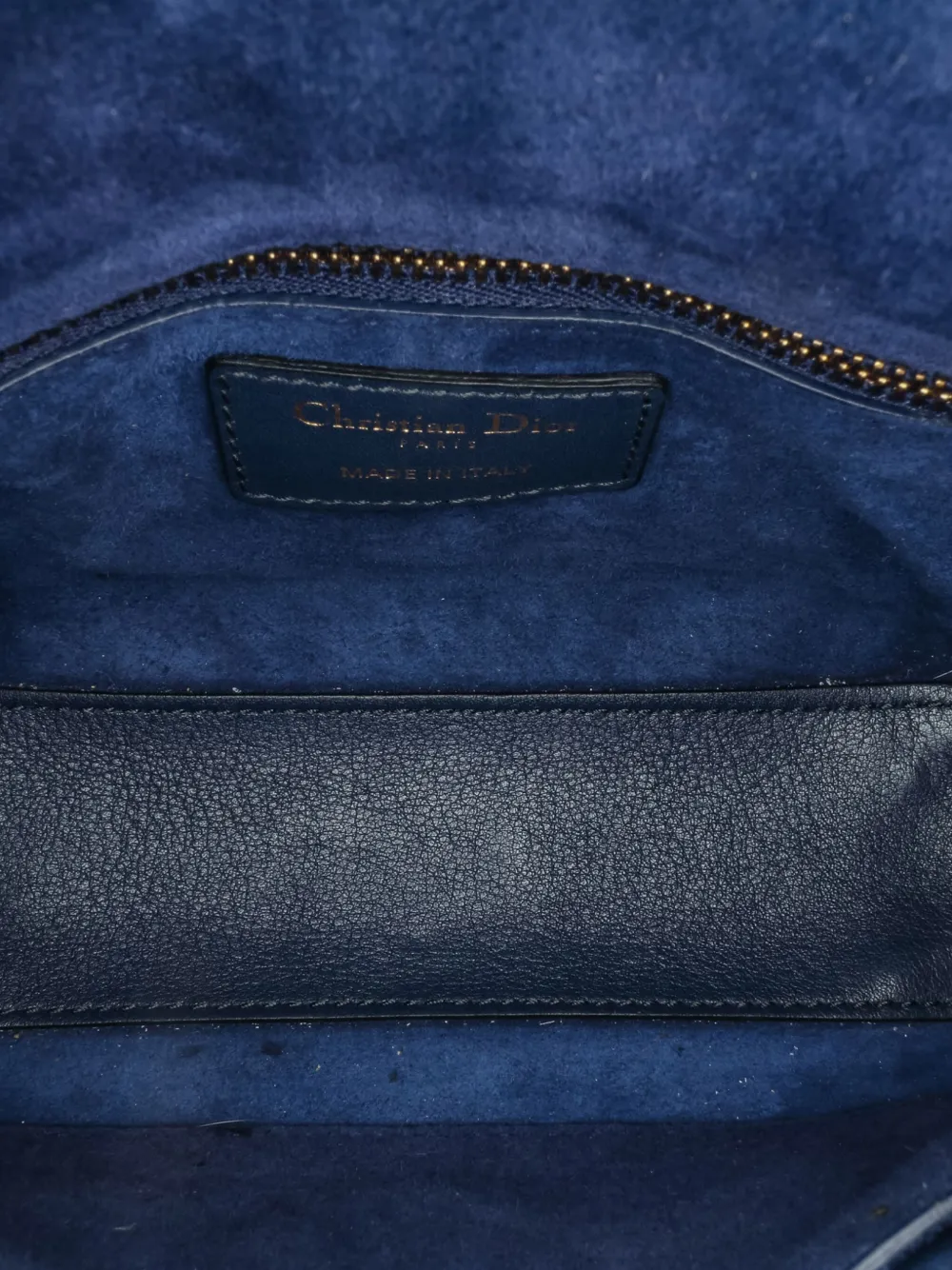 Pre-owned Dior 2017 Mini Lambskin Cannage Studded Supple Lady Satchel In Blue