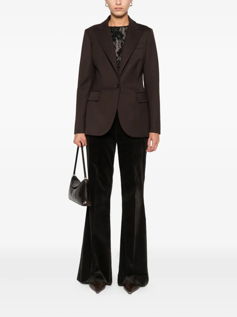 P.A.R.O.S.H. velvet flared trousers - Bruin
