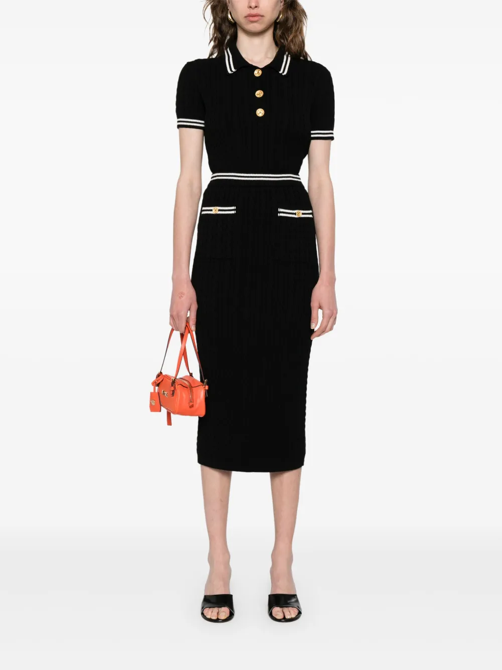 Alessandra Rich Katoenen midi-rok - Zwart
