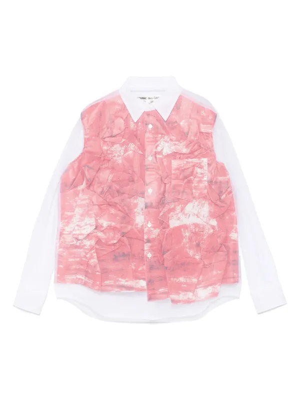 Comme des Garçons Mesh Shirt in White