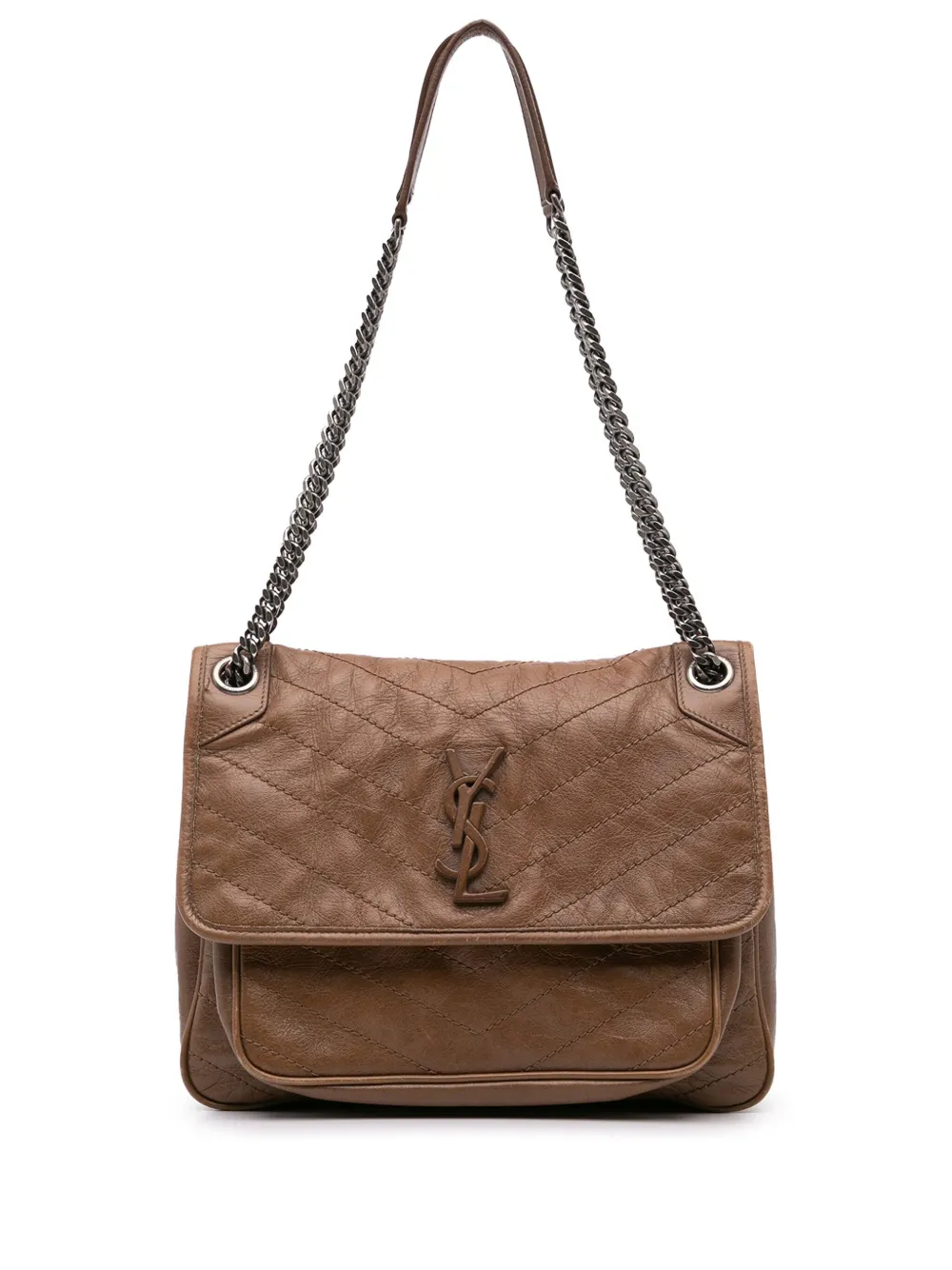 Saint Laurent Pre-Owned 2020 Medium Crinkled Calfskin Niki Bag shoulder bag | Brown | Image 1