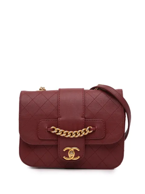 CHANEL Pre-Owned 2018 Medium Quilted Sheepskin Front Chain Flap crossbody bag