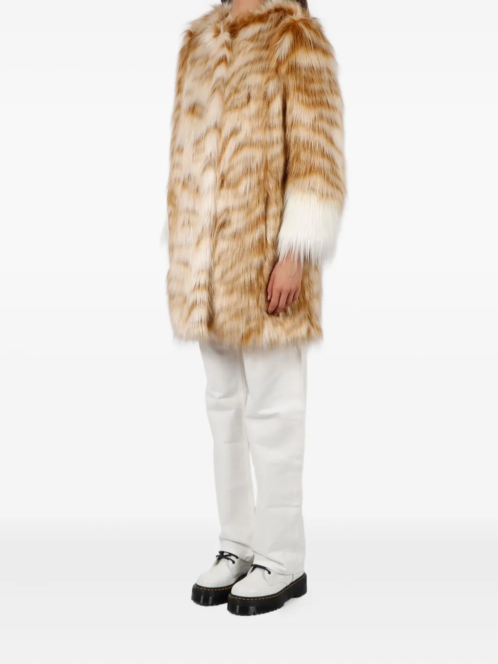  Alabama Muse Oversized Faux Fur Coat - Brown 