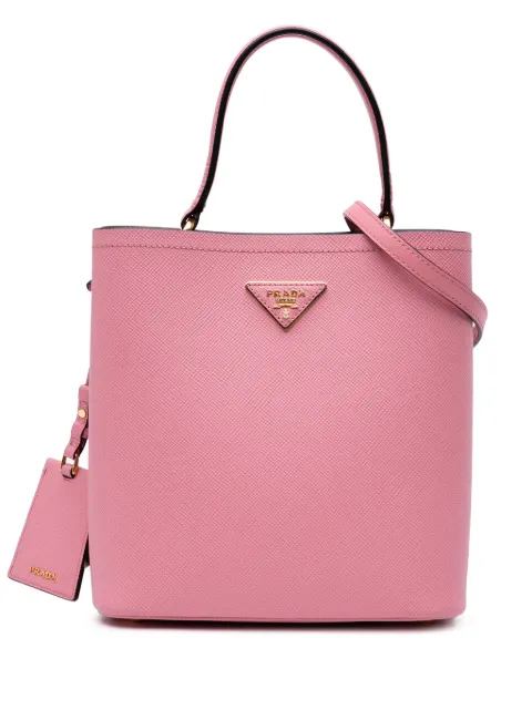 Prada Pre-Owned 2013-2024 Medium Saffiano Cuir Panier Bucket Bag satchel