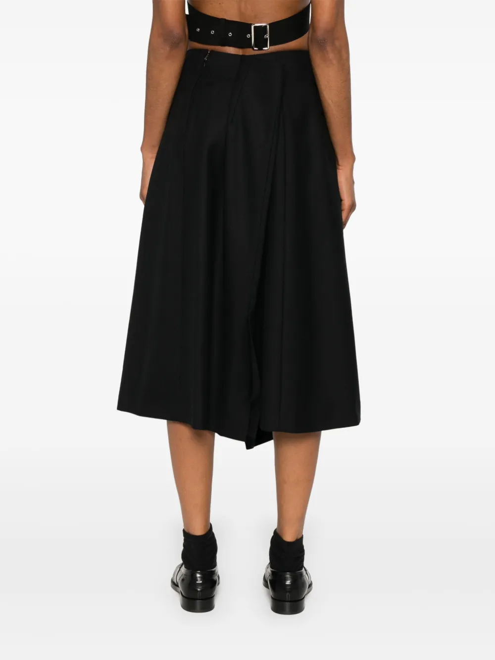 Noir Kei Ninomiya Wollen midi-rok Zwart