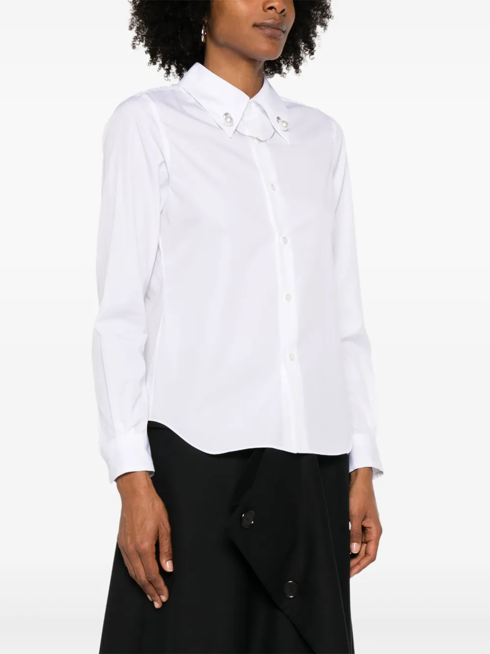 Noir Kei Ninomiya Shirt verfraaid met kralen Wit