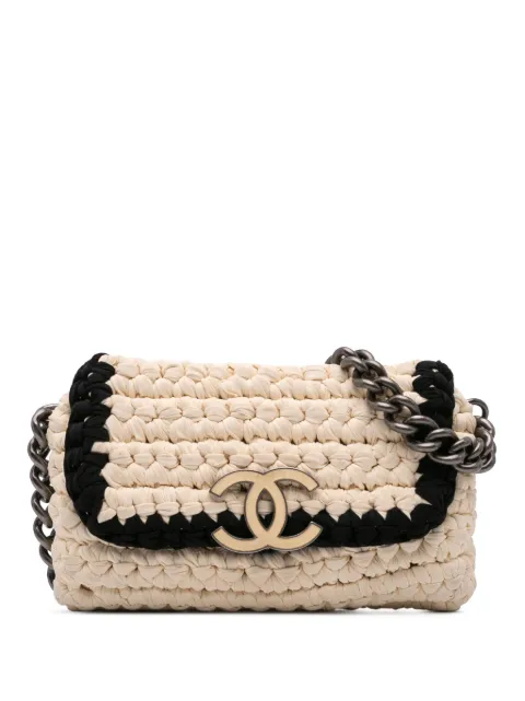 CHANEL Pre-Owned 2014 Neoprene Fancy Crochet Flap shoulder bag