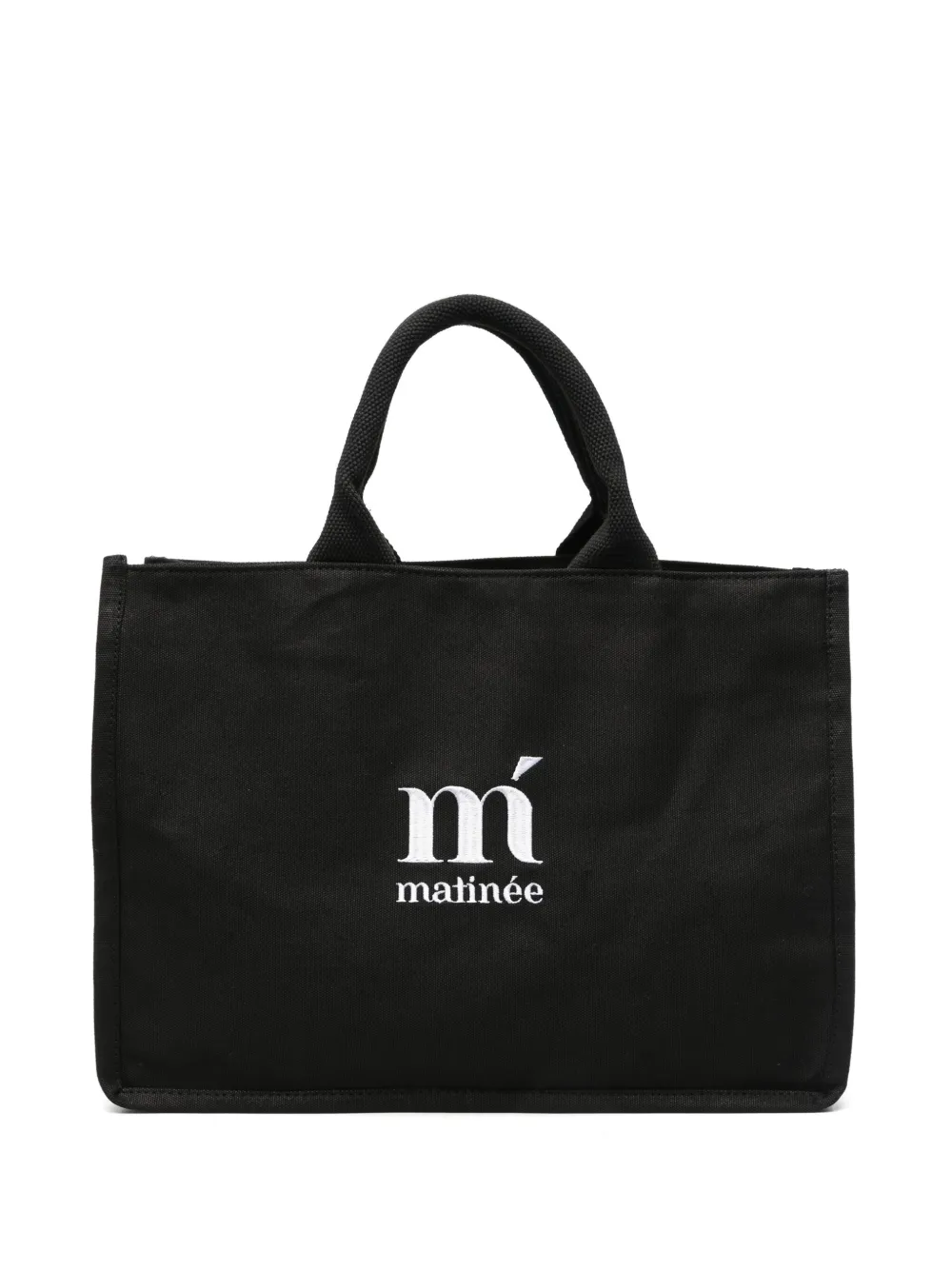 MATINEE DONNA Bolsa tote de algodão com logo | Preto | Image 1