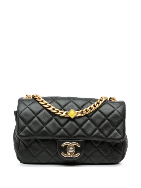 CHANEL Pre-Owned 2021 Mini Rectangular Lambskin Pearl Samba Single Flap crossbody bag