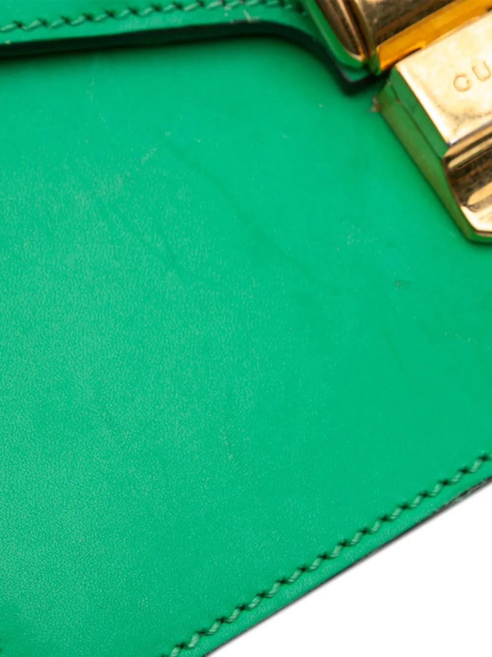 Pre-owned Gucci 2016-2024 Mini Leather Sylvie Satchel In Green