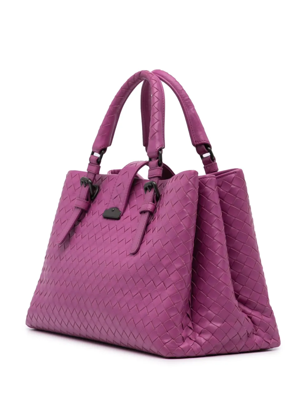 Pre-owned Bottega Veneta 2012-2024 Medium Nappa Intrecciato Roma Satchel In Purple