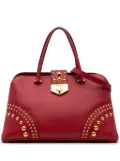 Prada Pre-Owned 2013-2024 Studded Saffiano Cuir Promenade satchel - Red