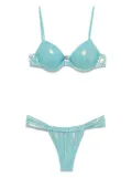 MATINEE DONNA iridescent-effect bikini set - Blue