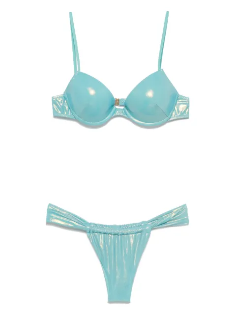 MATINEE DONNA iridescent-effect bikini set