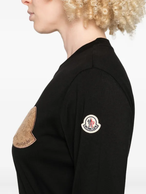 Moncler logo-patch long-sleeve Top | Black | FARFETCH
