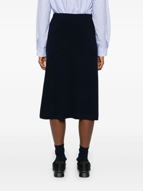 Moncler ribbed-knit Midi Skirt | Blue | FARFETCH
