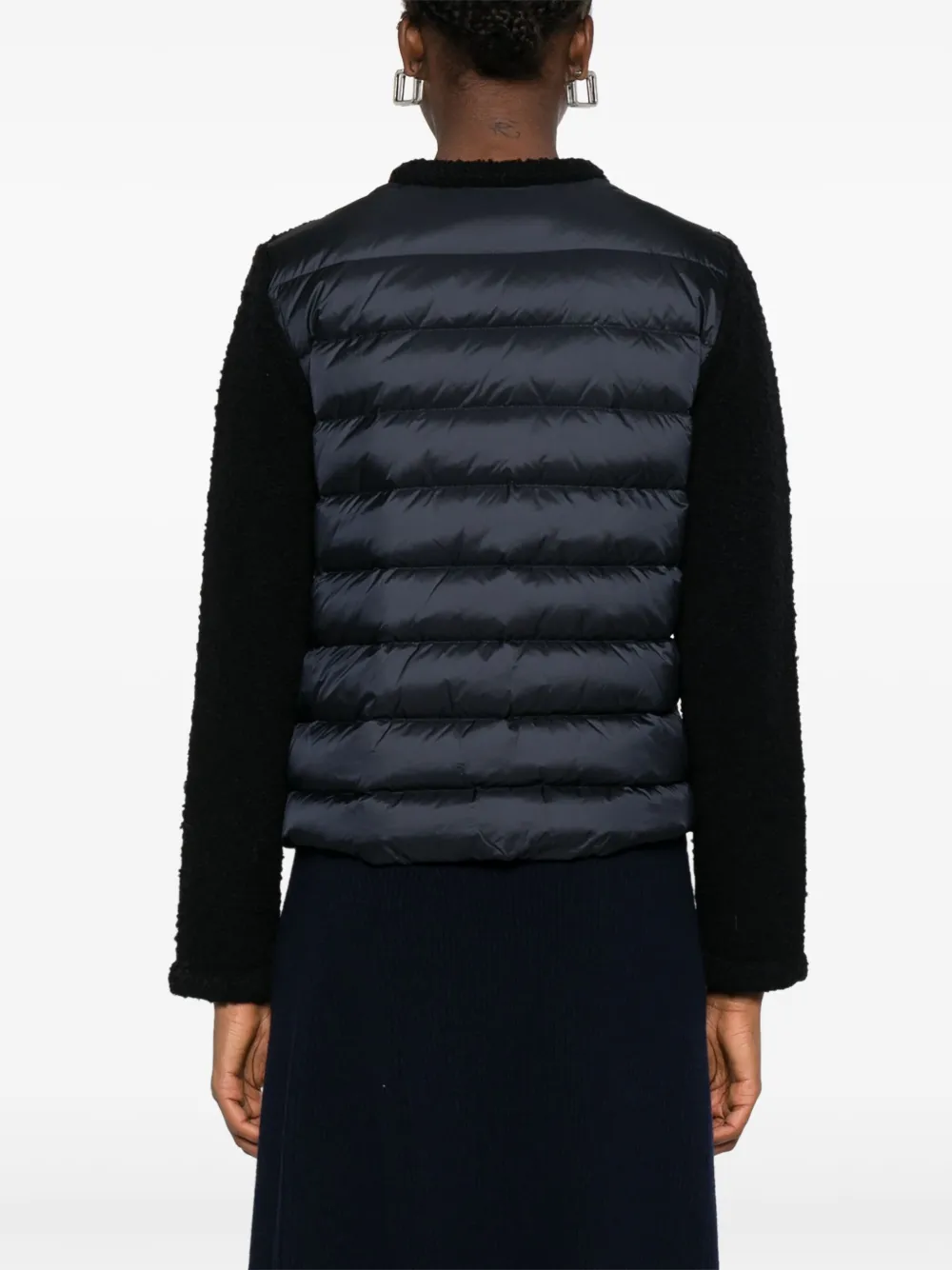 Moncler panelled quilted cardigan Blauw