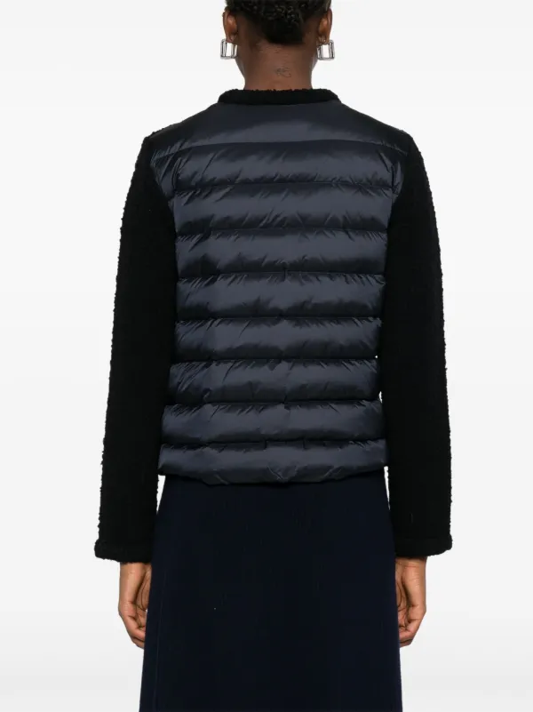 MONCLER 黒 セーター キルティング Moncler キルティングパネル カーディガン | ブルー | FARFETCH JP