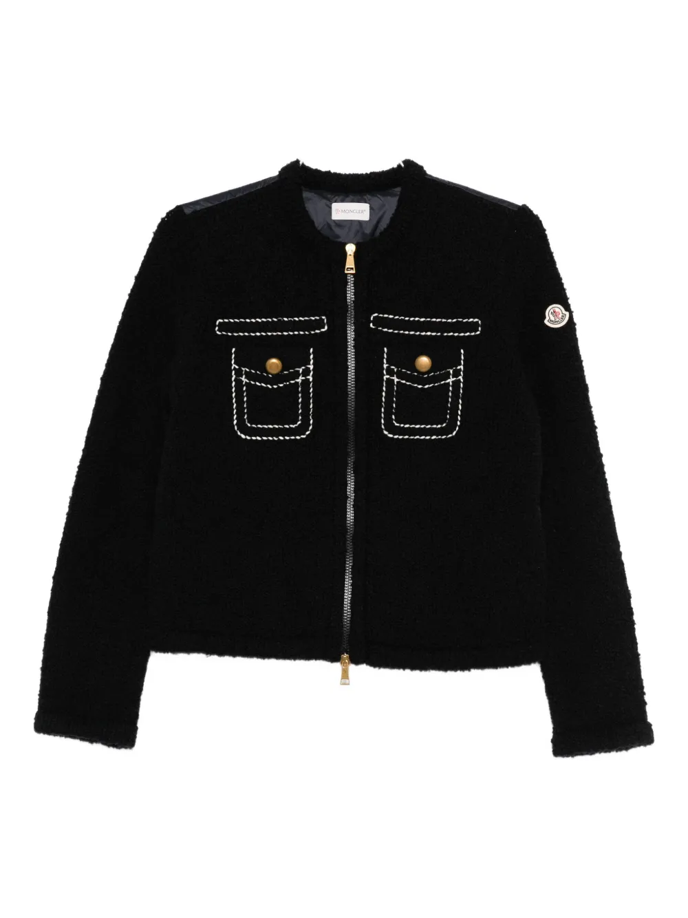 Moncler panelled quilted cardigan Blauw