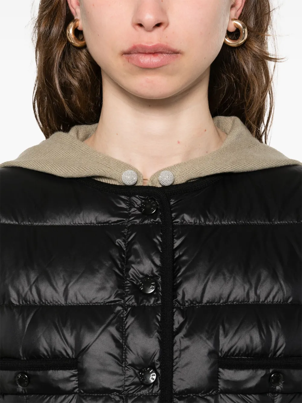 Moncler Gewatteerd vest met vlakken Zwart