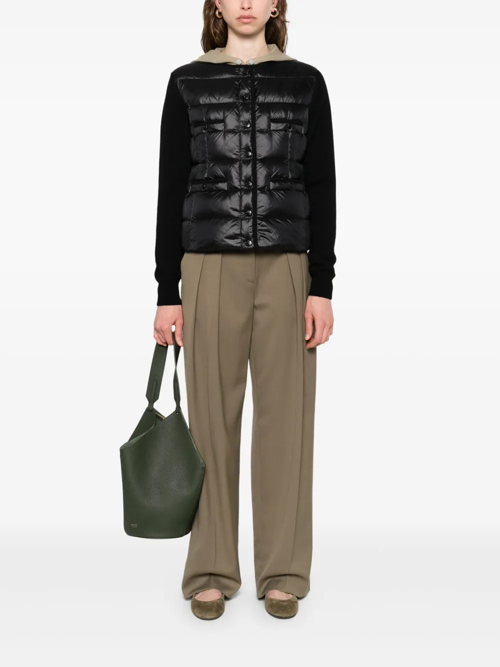 Moncler Gewatteerd vest met vlakken Zwart