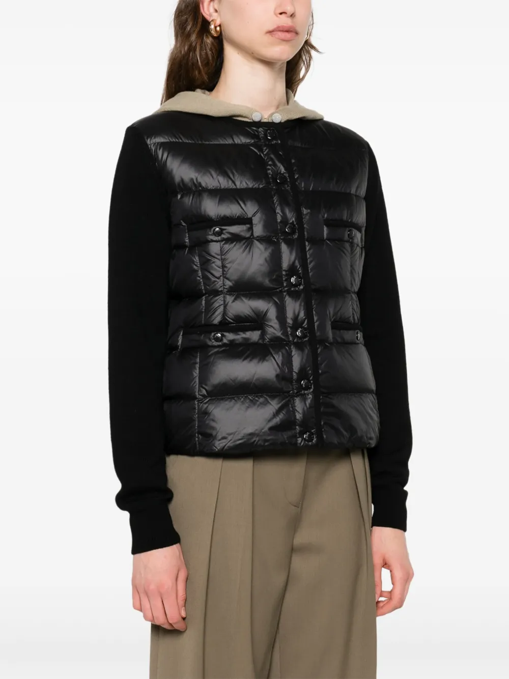 Moncler Gewatteerd vest met vlakken Zwart