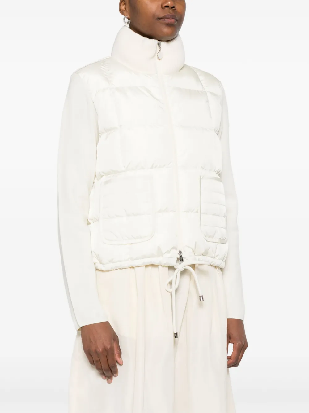 Moncler Donsjack met contrasterende mouwen Wit