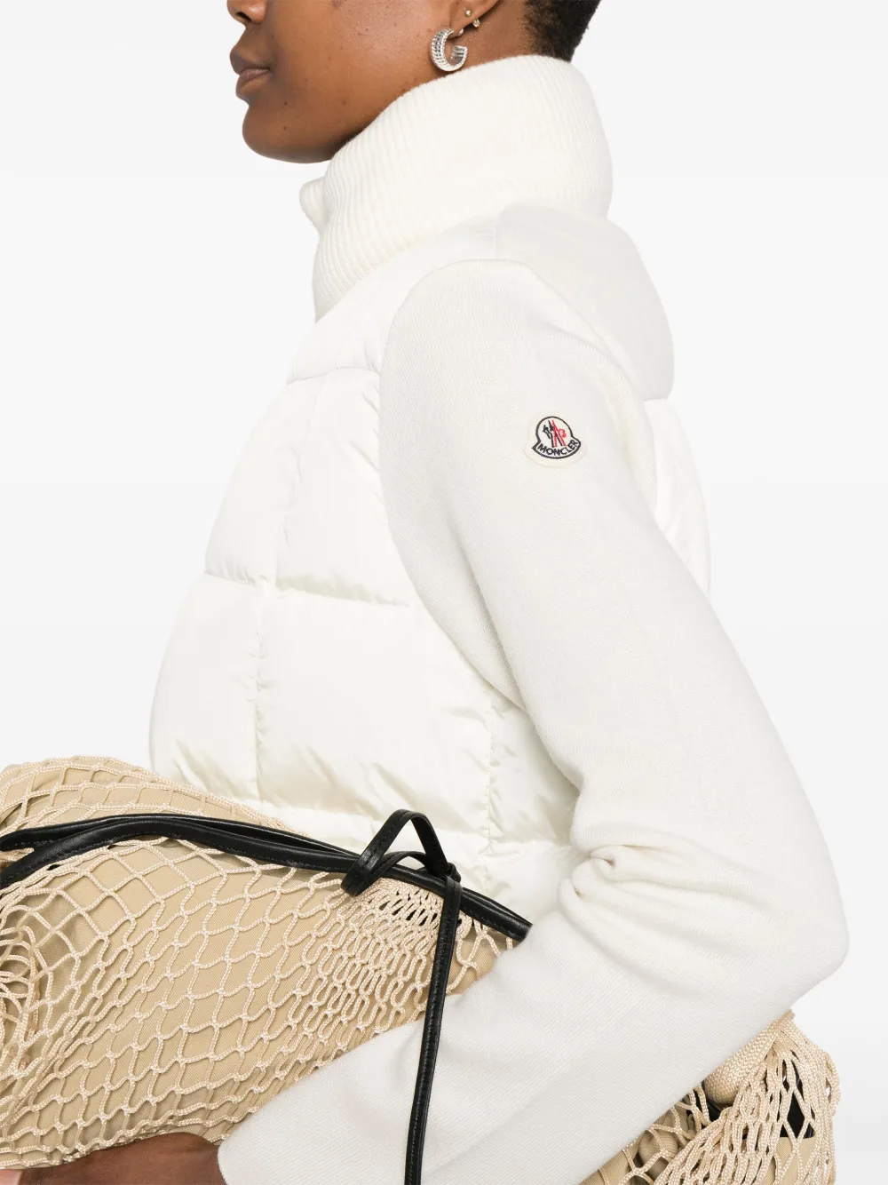 Moncler Donsjack met contrasterende mouwen Wit