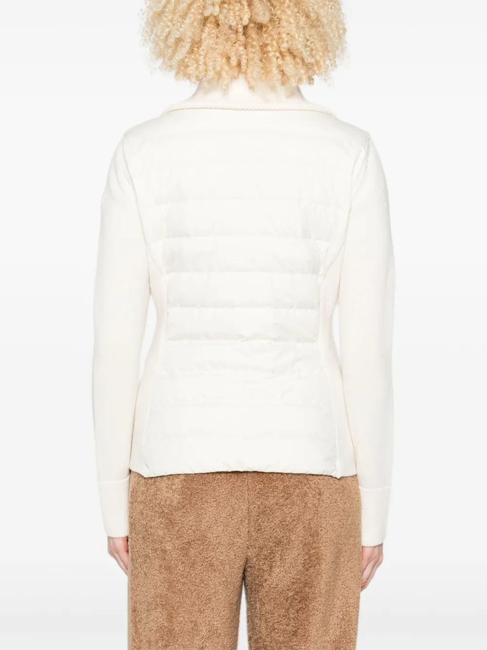 Moncler Gewatteerd gebreid jack Beige